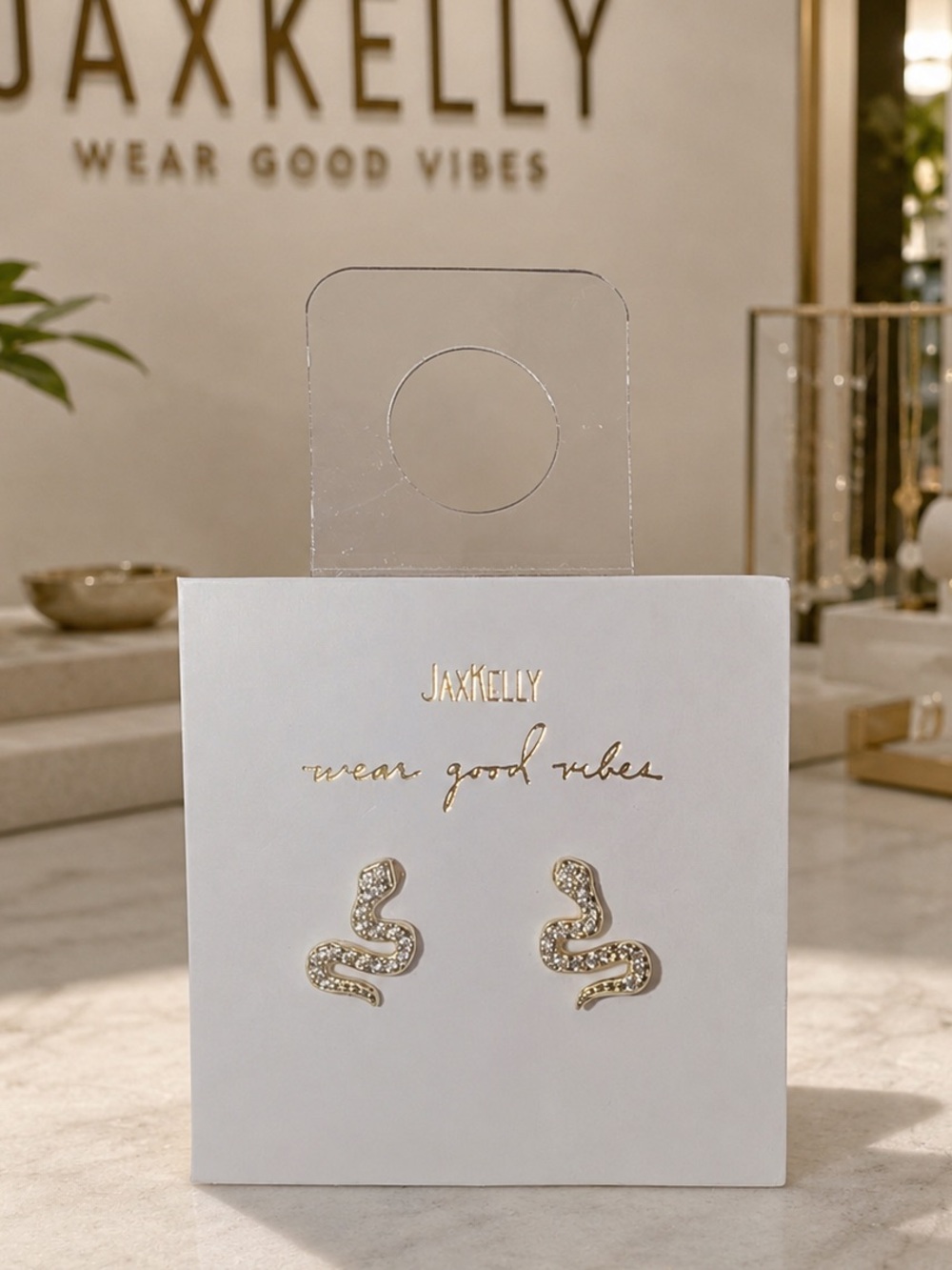 🔆 JAXKELLY Pave Snake Studs